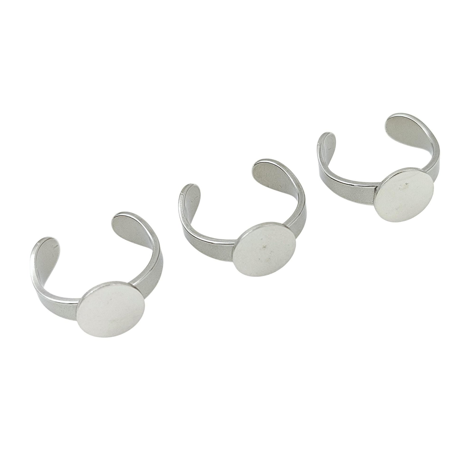 Stainless Steel 10mm Bezel Ring Blank, DIY Jewelry Finding