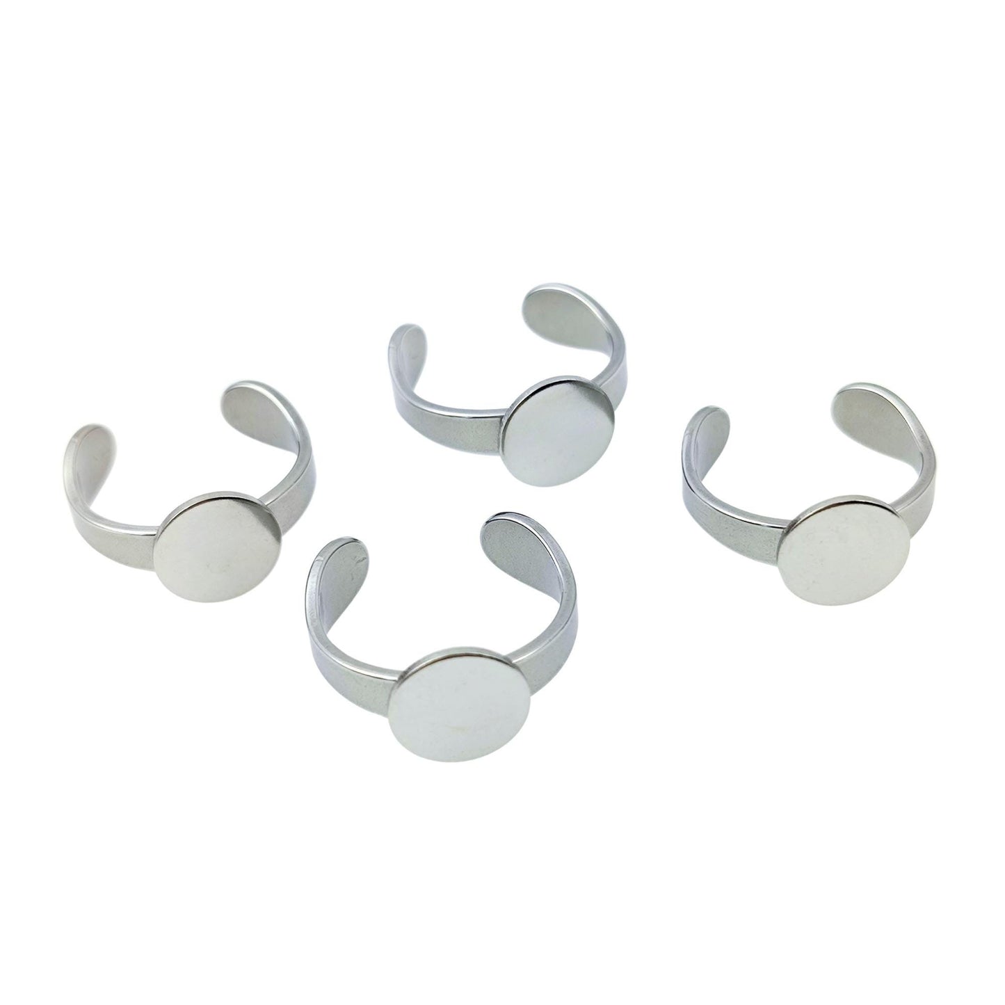 Stainless Steel 10mm Bezel Ring Blank, DIY Jewelry Finding