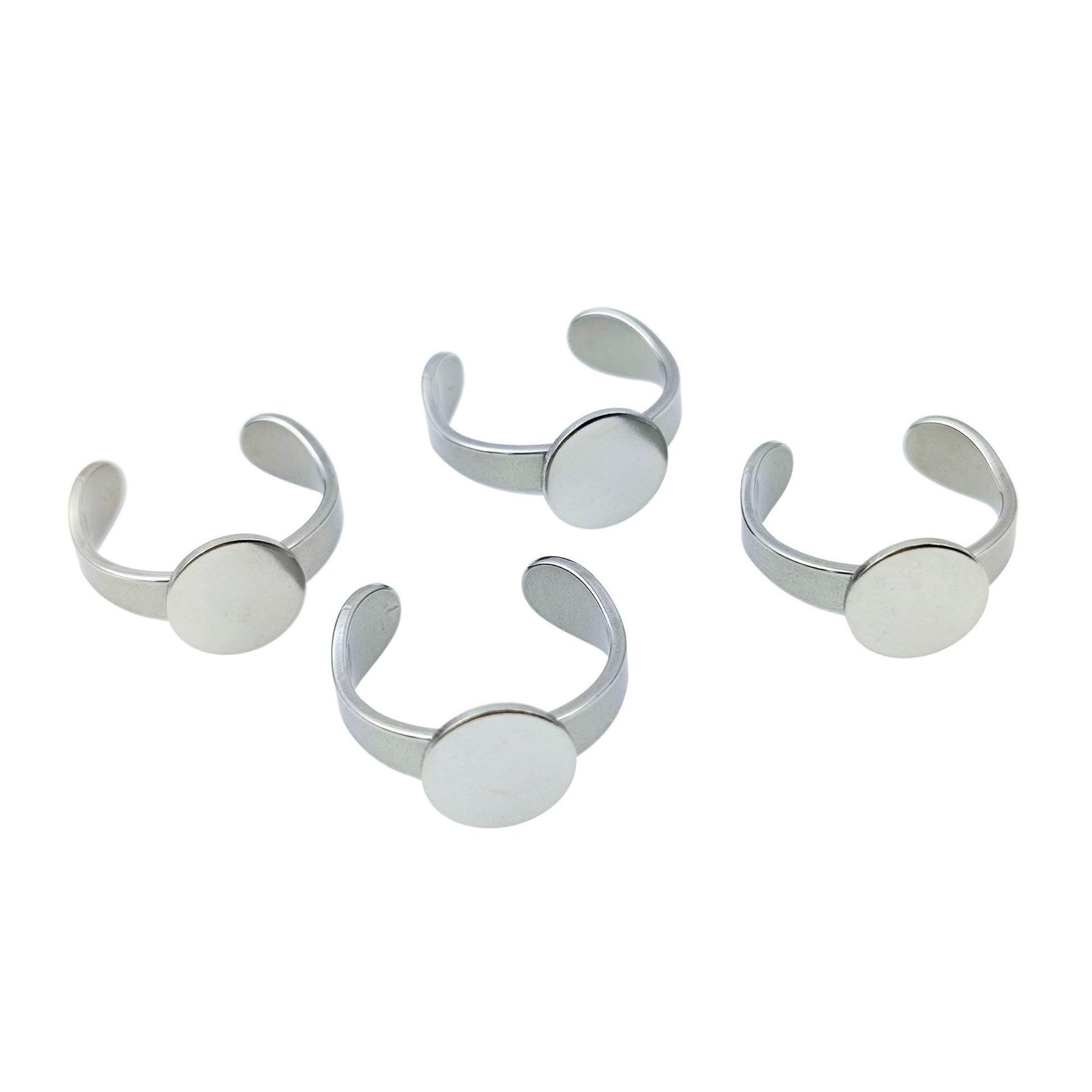 Stainless Steel 10mm Bezel Ring Blank, DIY Jewelry Finding