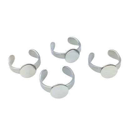 Stainless Steel 10mm Bezel Ring Blank, DIY Jewelry Finding