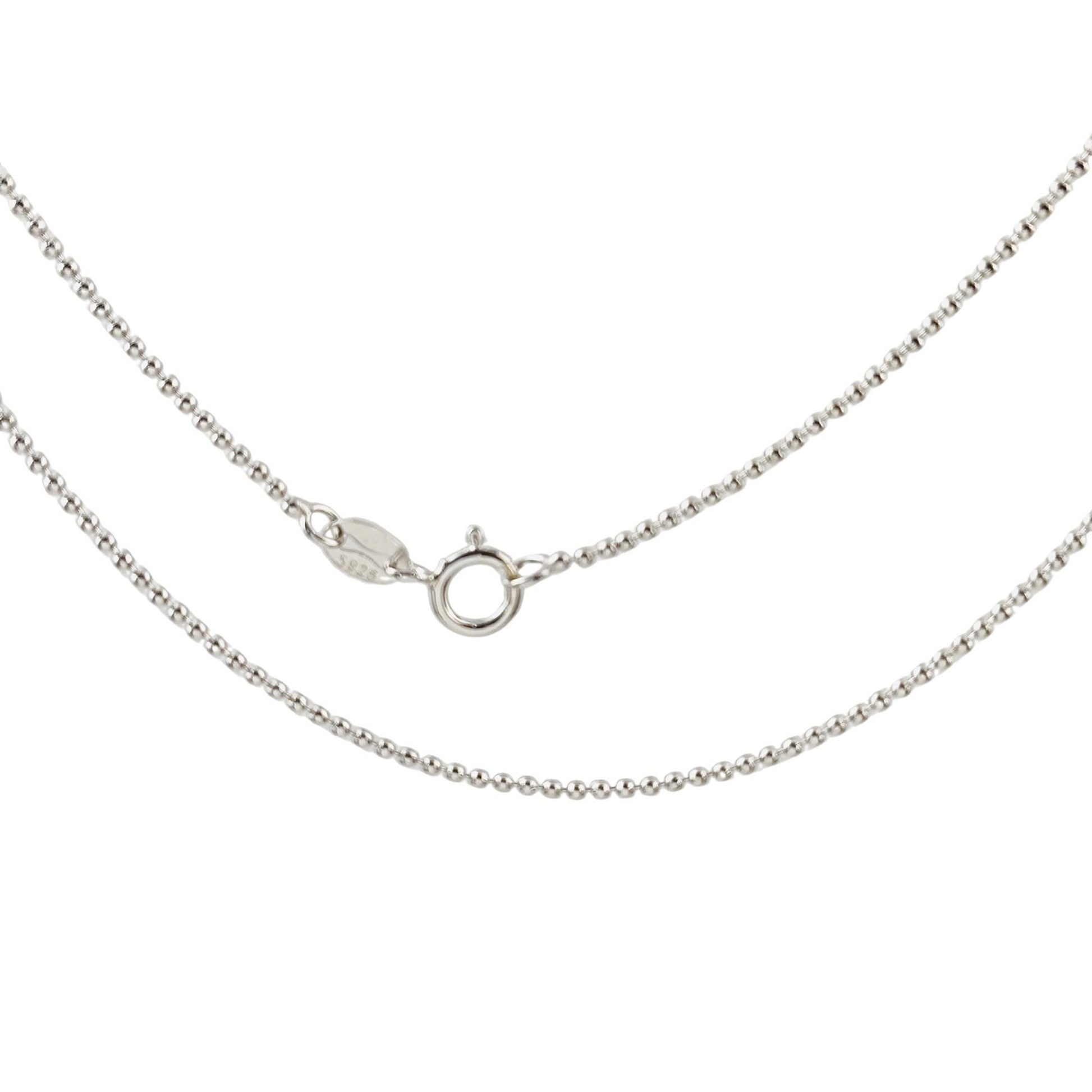 Solid 925 Sterling Silver Ball Chain Necklace for Pendants, Hypoallergenic Tarnish Resistant Ball Chain Wholesale DIY Jewelry Supplies
