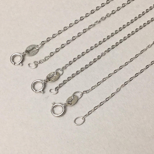 Solid 925 Sterling Silver Cable Chain Necklace for Pendants, Hypoallergenic Tarnish Resistant Cable Chain Wholesale DIY Jewelry Supplies