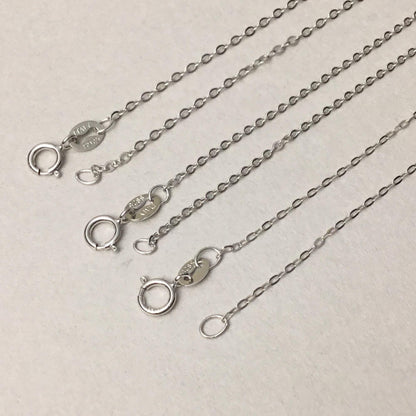 Solid 925 Sterling Silver Cable Chain Necklace for Pendants, Hypoallergenic Tarnish Resistant Cable Chain Wholesale DIY Jewelry Supplies