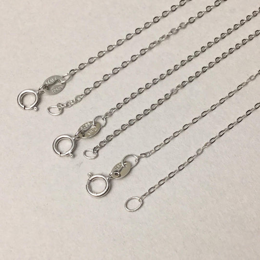 Solid 925 Sterling Silver Cable Chain Necklace for Pendants, Hypoallergenic Tarnish Resistant Cable Chain Wholesale DIY Jewelry Supplies
