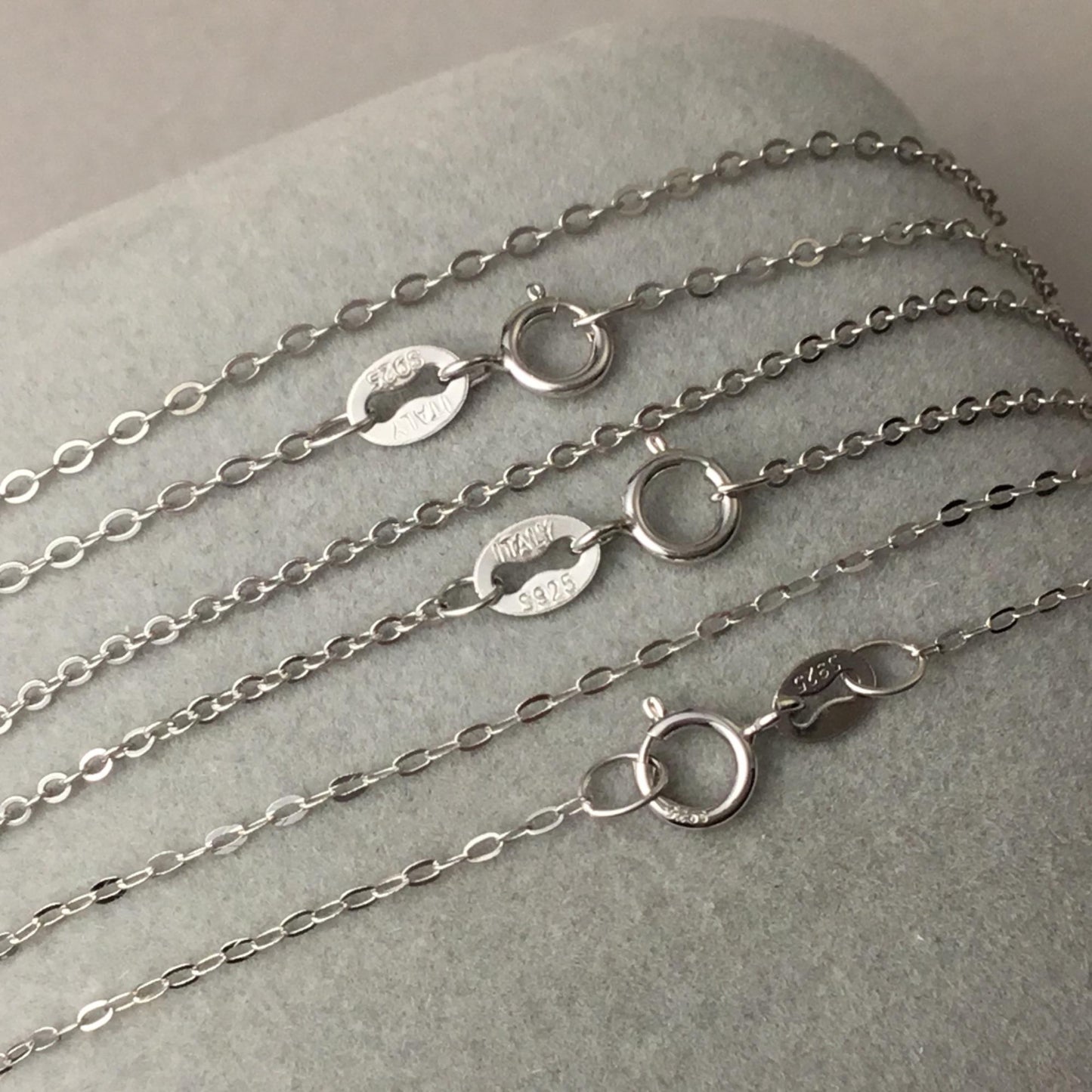Solid 925 Sterling Silver Cable Chain Necklace for Pendants, Hypoallergenic Tarnish Resistant Cable Chain Wholesale DIY Jewelry Supplies