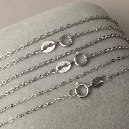Solid 925 Sterling Silver Cable Chain Necklace for Pendants, Hypoallergenic Tarnish Resistant Cable Chain Wholesale DIY Jewelry Supplies