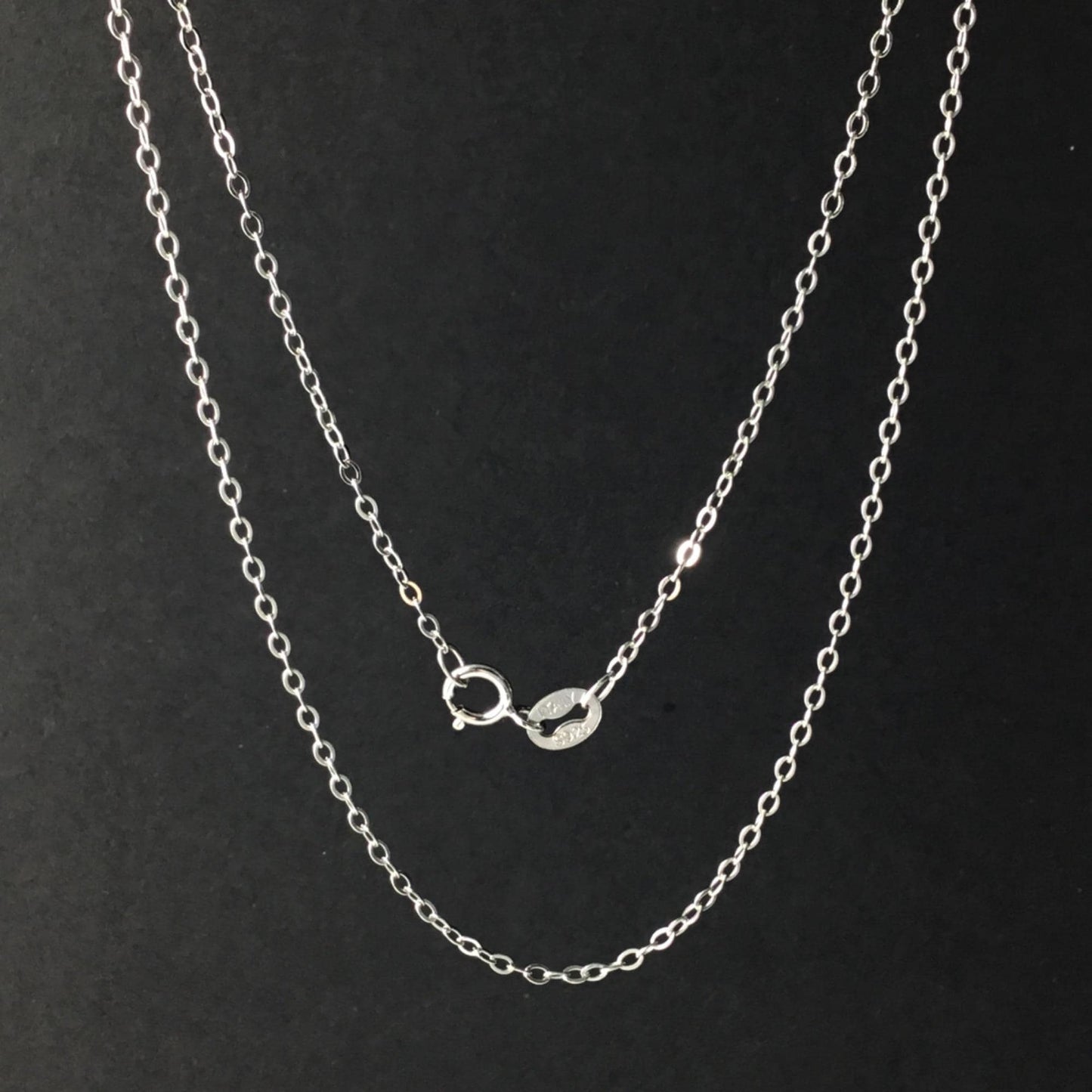 Solid 925 Sterling Silver Cable Chain Necklace for Pendants, Hypoallergenic Tarnish Resistant Cable Chain Wholesale DIY Jewelry Supplies