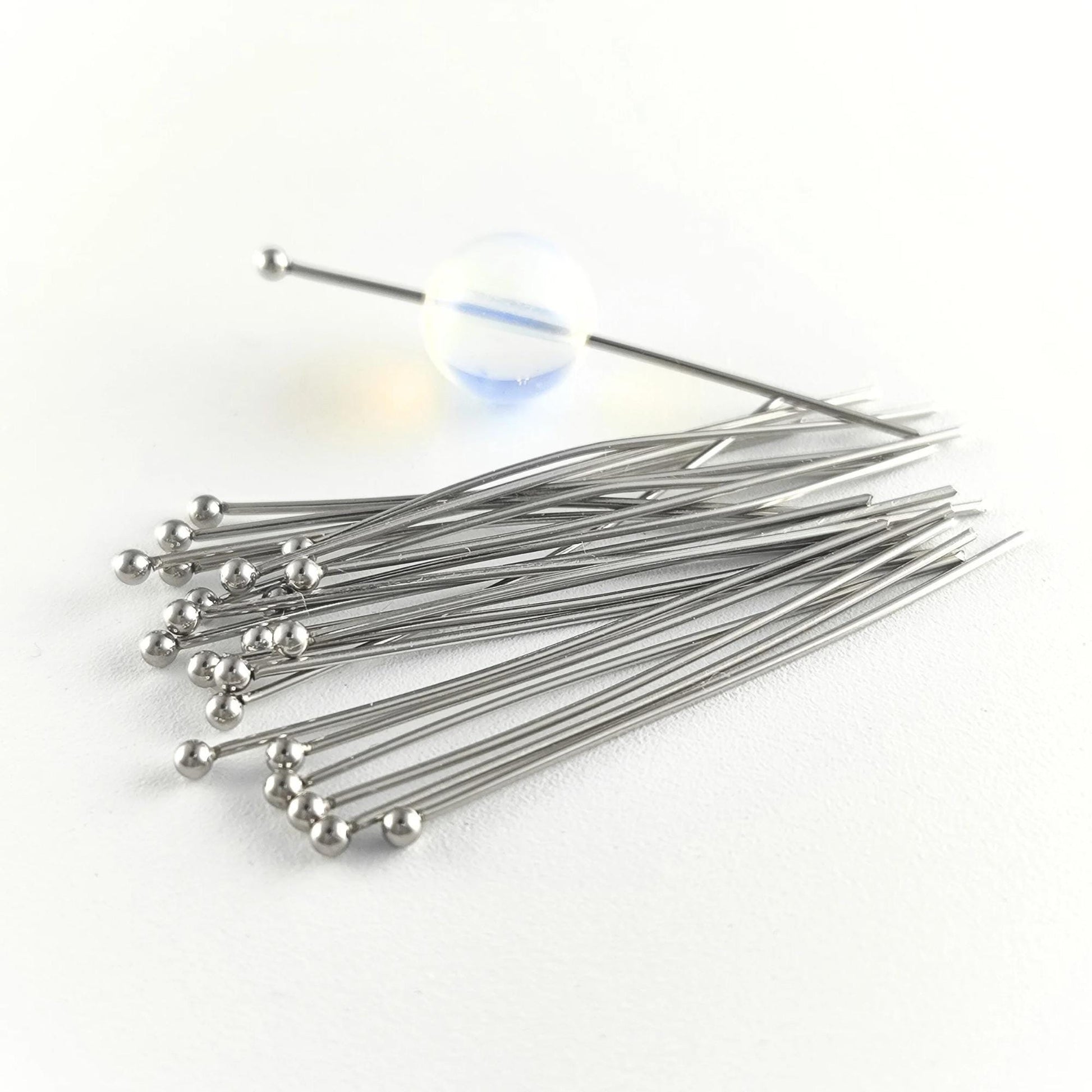 Stainless Steel 100pcs Gold Ball Point Headpins 0.7mm (21 Gauge), Stainless Steel /Gold plated Ball Head Pins