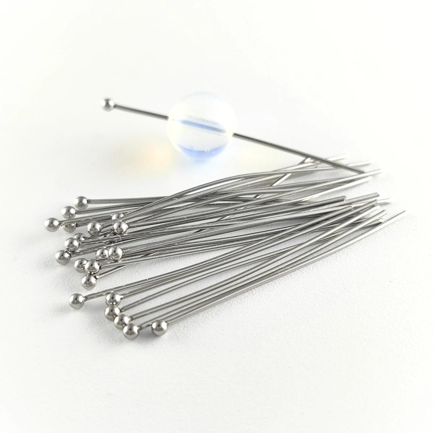 Stainless Steel 100pcs Gold Ball Point Headpins 0.7mm (21 Gauge), Stainless Steel /Gold plated Ball Head Pins