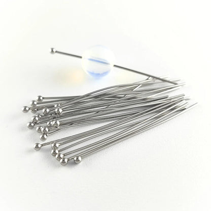 Stainless Steel 100pcs Gold Ball Point Headpins 0.7mm (21 Gauge), Stainless Steel /Gold plated Ball Head Pins
