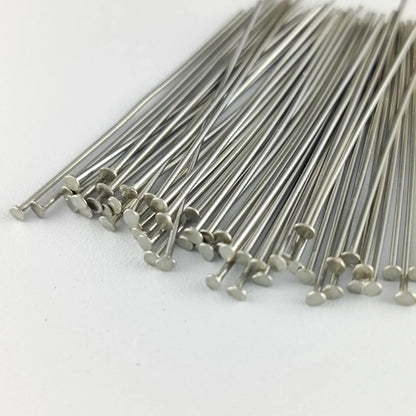 500pcs Stainless Flat Headpins 0.7mm (21 Gauge), 4cm long, Stainless Steel /Gold plated T-Head Pins