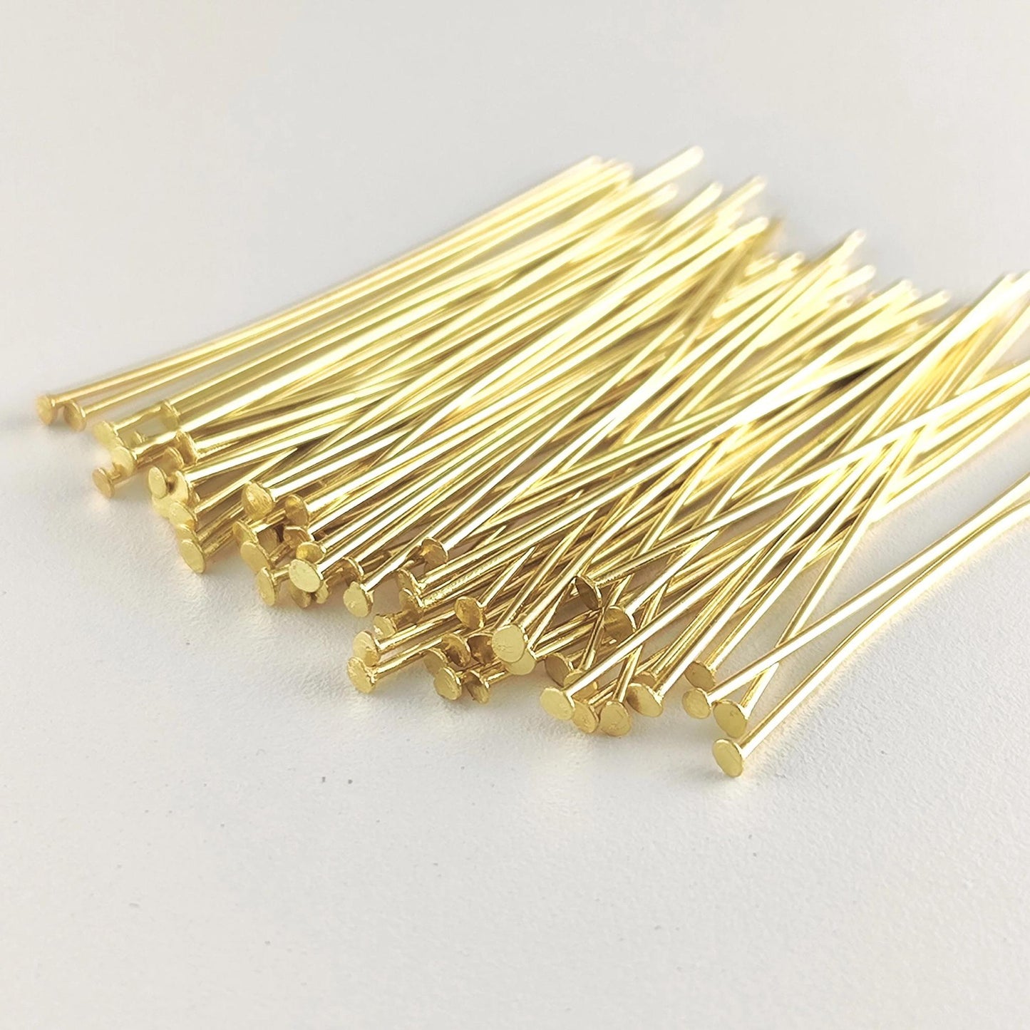 500pcs Stainless Flat Headpins 0.7mm (21 Gauge), 4cm long, Stainless Steel /Gold plated T-Head Pins