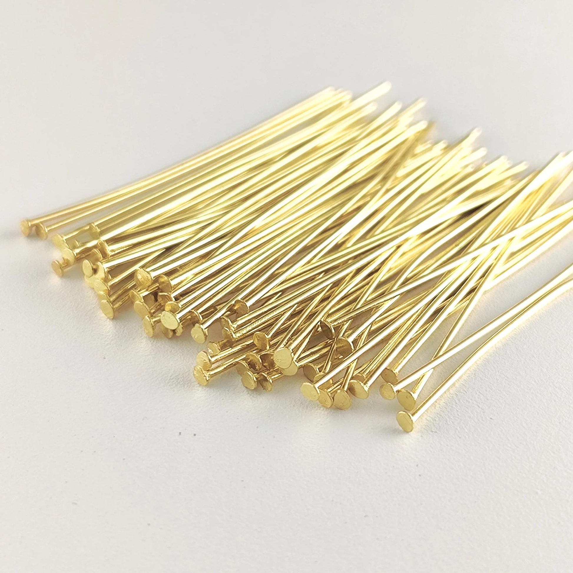 500pcs Stainless Flat Headpins 0.7mm (21 Gauge), 4cm long, Stainless Steel /Gold plated T-Head Pins