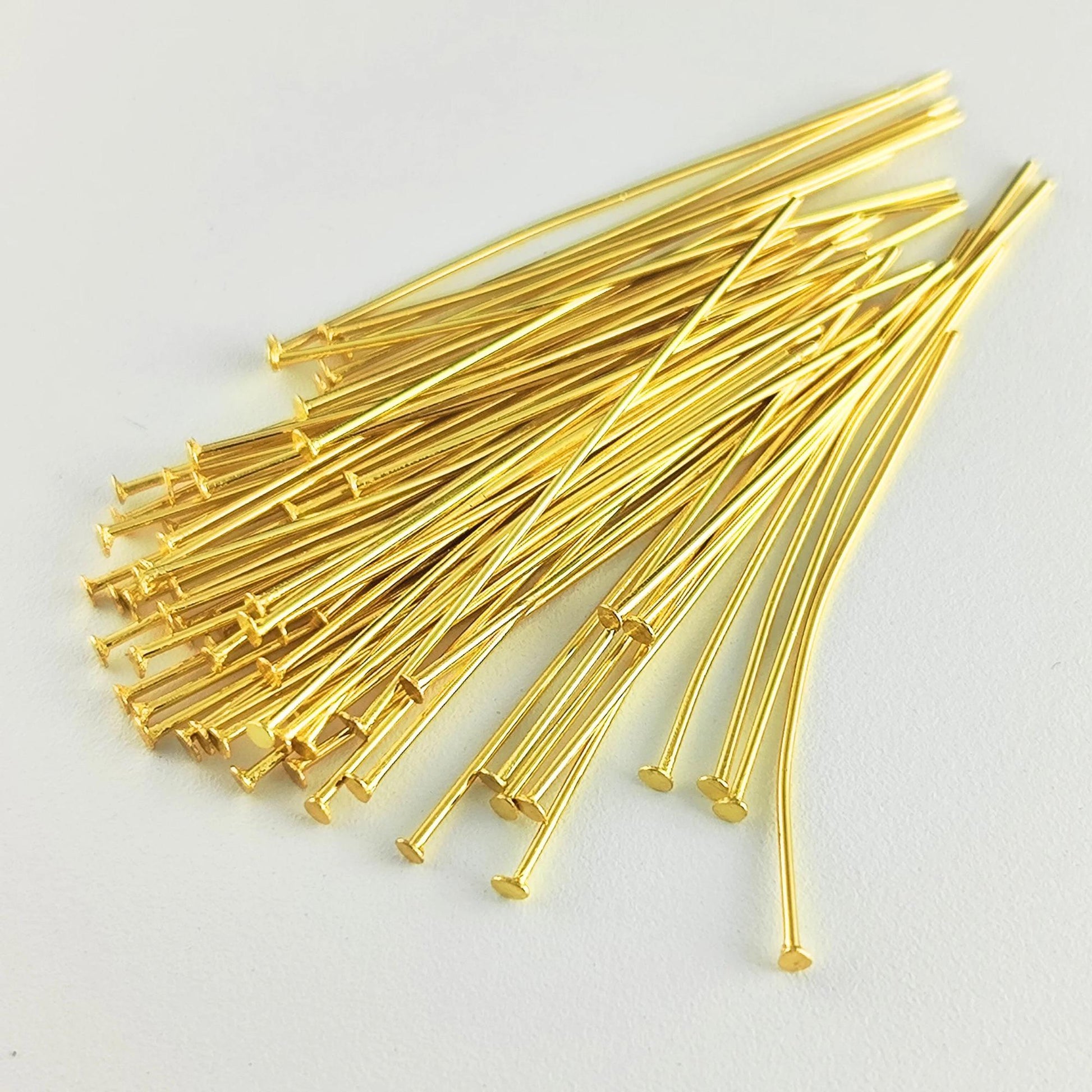 500pcs Stainless Flat Headpins 0.7mm (21 Gauge), 4cm long, Stainless Steel /Gold plated T-Head Pins