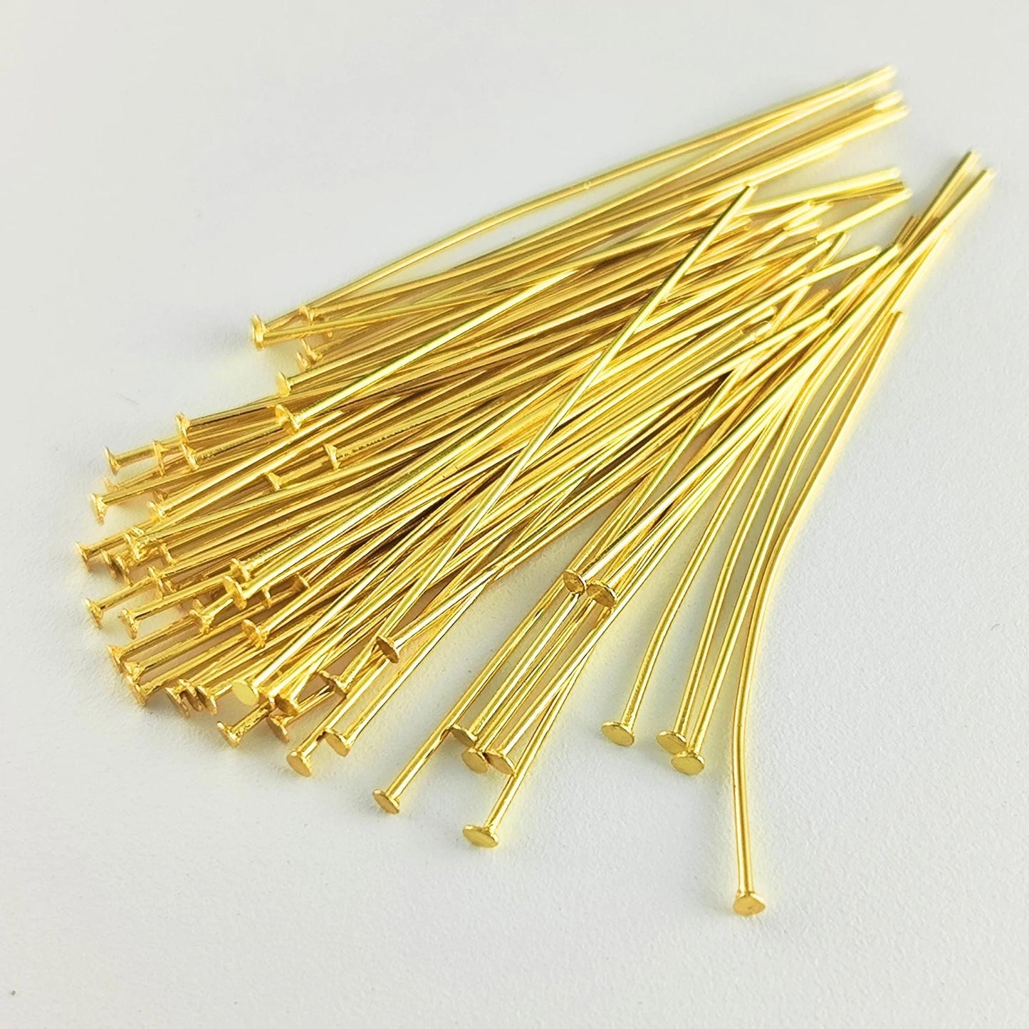 500pcs Stainless Flat Headpins 0.7mm (21 Gauge), 4cm long, Stainless Steel /Gold plated T-Head Pins