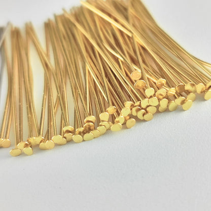 500pcs Stainless Flat Headpins 0.7mm (21 Gauge), 4cm long, Stainless Steel /Gold plated T-Head Pins