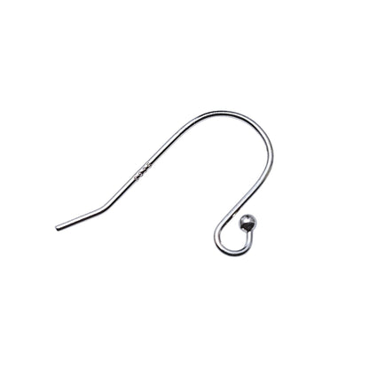 925 Sterling Silver Earring Hook French Wire with End Bead Earring Findings Hook Ear Wire Earrings Jewelry Making Earrings Style #3