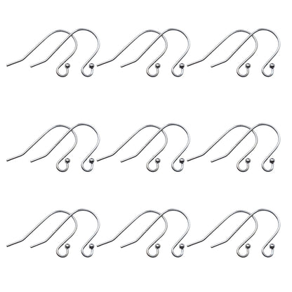 925 Sterling Silver Earring Hook French Wire with End Bead Earring Findings Hook Ear Wire Earrings Jewelry Making Earrings Style #3