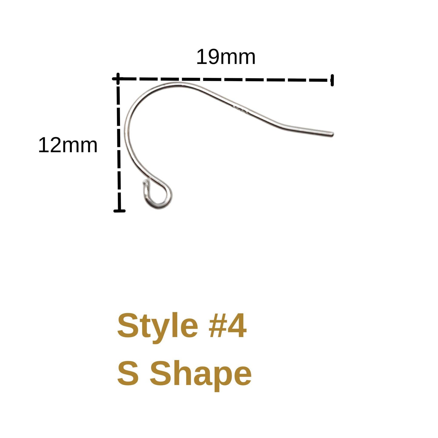 925 Sterling Silver S Shape Earring Hook French Wire Earring Findings Hook Ear Wire Earrings Jewelry Making Earrings Style #4
