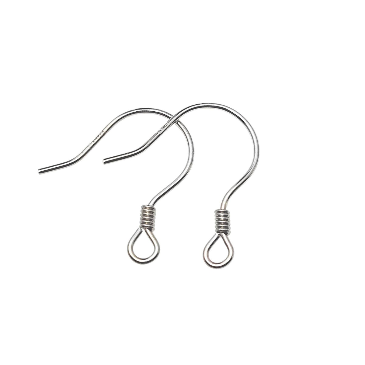 925 Sterling Silver Round Wire with Coil Earring Hook French Wire Earring Findings Hook Ear Wire Earrings Jewelry Making Earrings Style #5