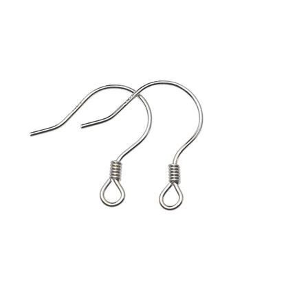925 Sterling Silver Round Wire with Coil Earring Hook French Wire Earring Findings Hook Ear Wire Earrings Jewelry Making Earrings Style #5