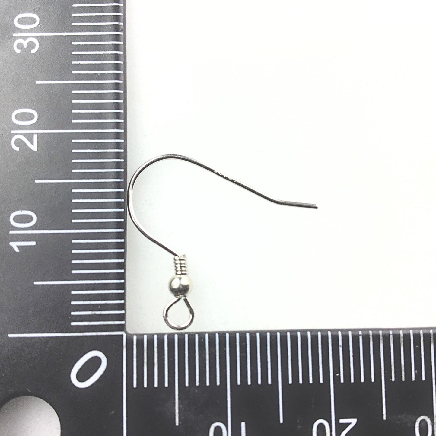 925 Sterling Silver Coil with Bead Earring Hook French Wire Earring Findings Hook Ear Wire Earrings Jewelry Making Earrings Style #1