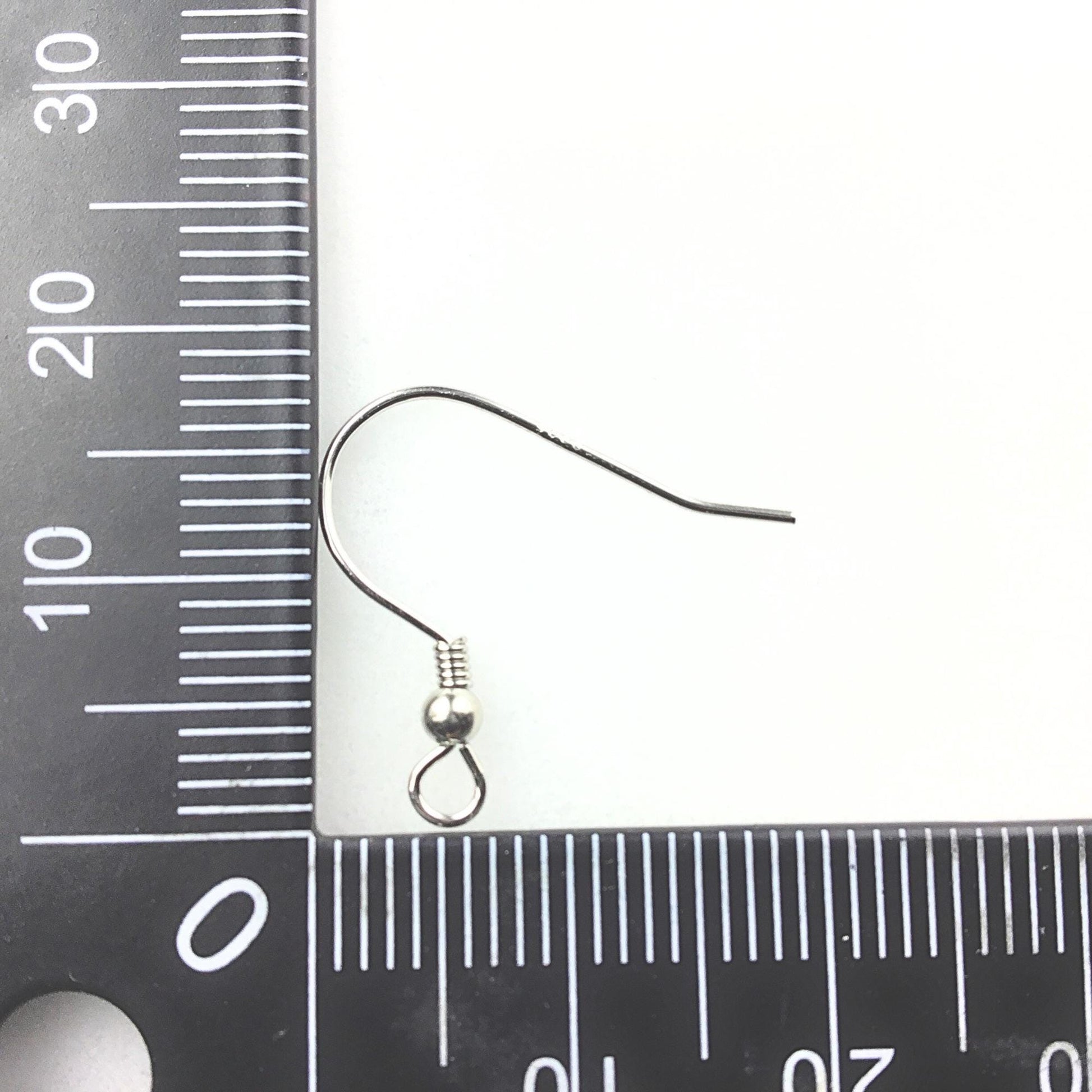925 Sterling Silver Coil with Bead Earring Hook French Wire Earring Findings Hook Ear Wire Earrings Jewelry Making Earrings Style #1