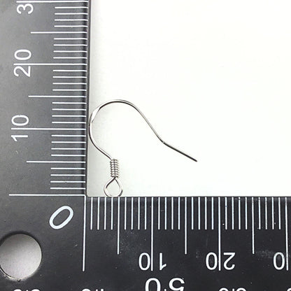 925 Sterling Silver Flat wire with Coil Earring Hook French Wire Earring Findings Hook Ear Wire Earrings Jewelry Making Earrings Style #2