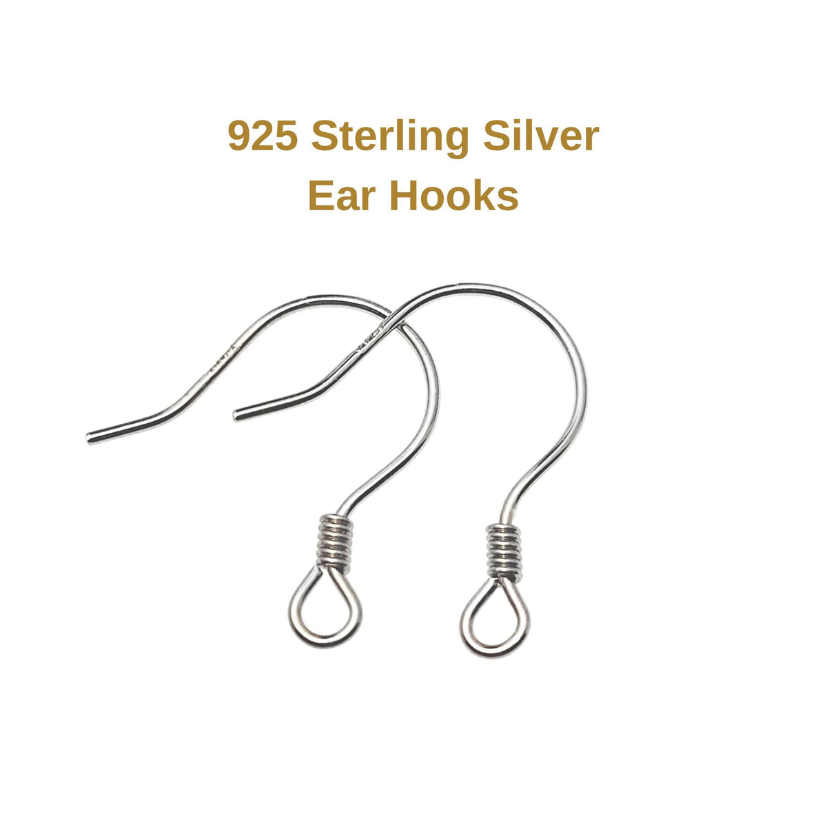 925 Sterling Silver Round Wire with Coil Earring Hook French Wire Earring Findings Hook Ear Wire Earrings Jewelry Making Earrings Style #5