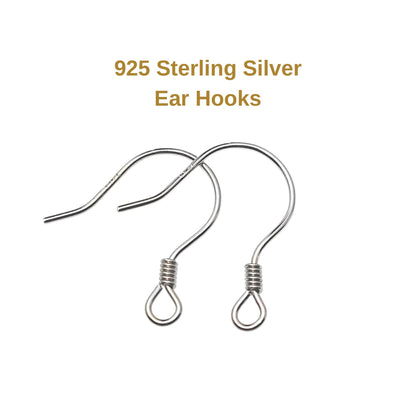 925 Sterling Silver Round Wire with Coil Earring Hook French Wire Earring Findings Hook Ear Wire Earrings Jewelry Making Earrings Style #5
