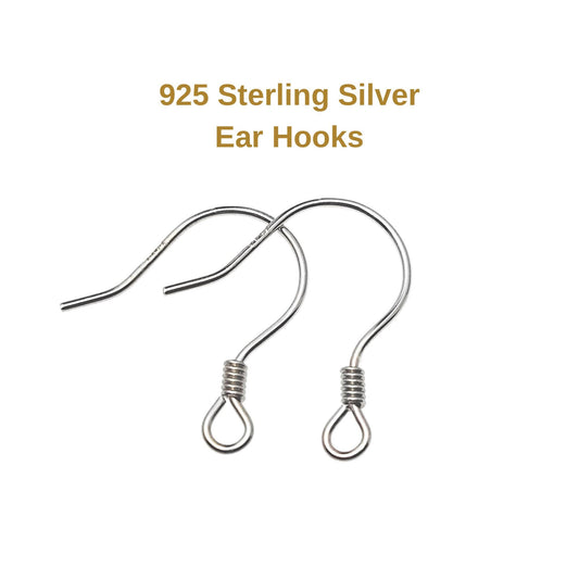 925 Sterling Silver Round Wire with Coil Earring Hook French Wire Earring Findings Hook Ear Wire Earrings Jewelry Making Earrings Style #5
