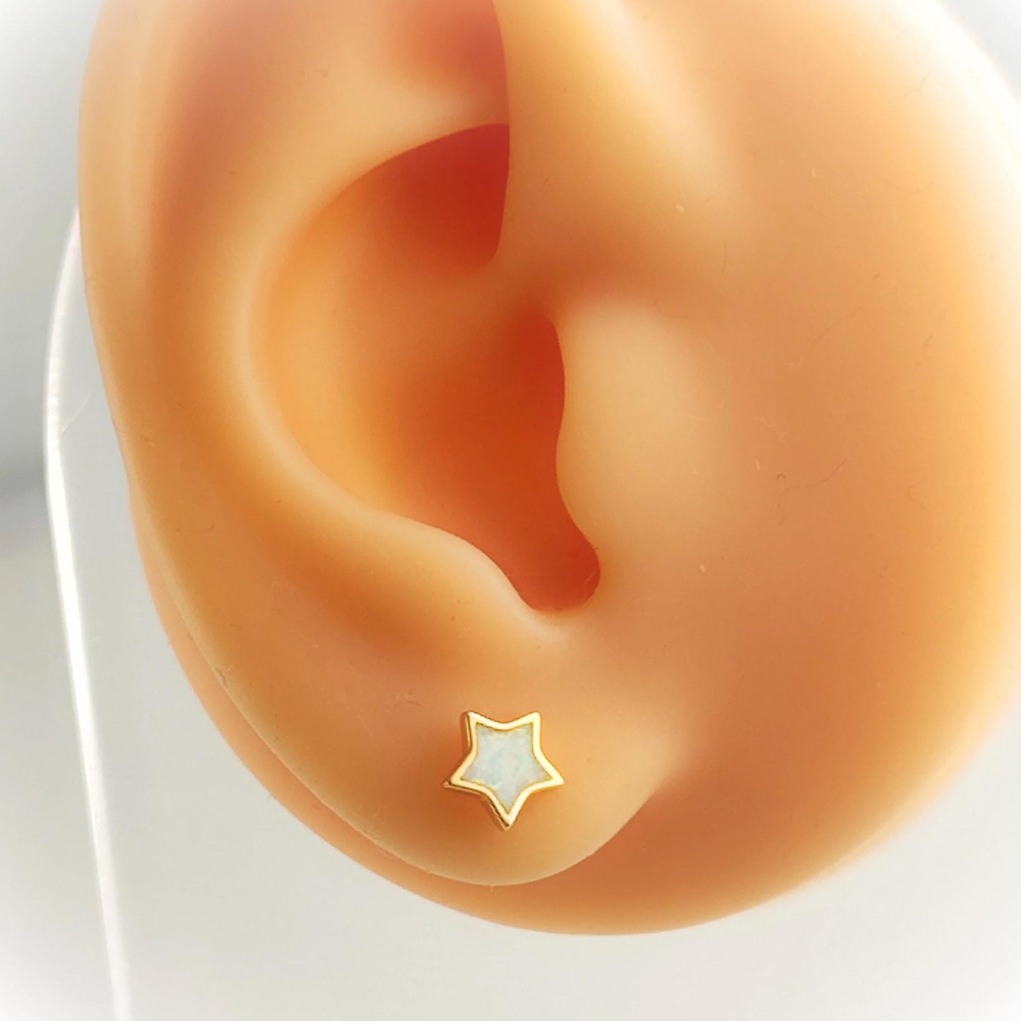 925 Sterling Silver Opal Star Stud Earrings Synthetic Opal Stud Earrings Lab Created Opal Stud Earrings Minimalist Earrings