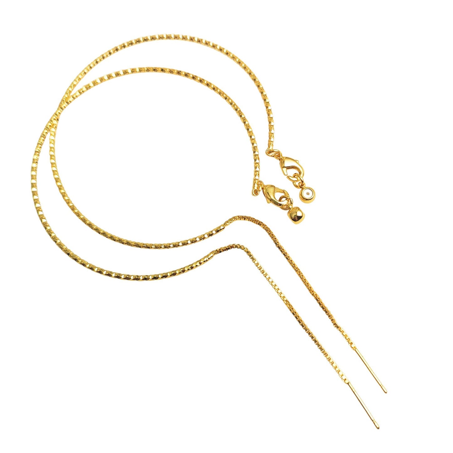 Adjustable Brass Glitter Mark Box Chain Bracelet with Pin End for Adding Beads, Wholesale Slider Clasp Dainty Blank Bangle Jewelry Supplies