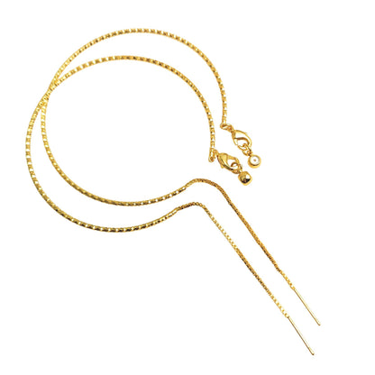 Adjustable Brass Glitter Mark Box Chain Bracelet with Pin End for Adding Beads, Wholesale Slider Clasp Dainty Blank Bangle Jewelry Supplies