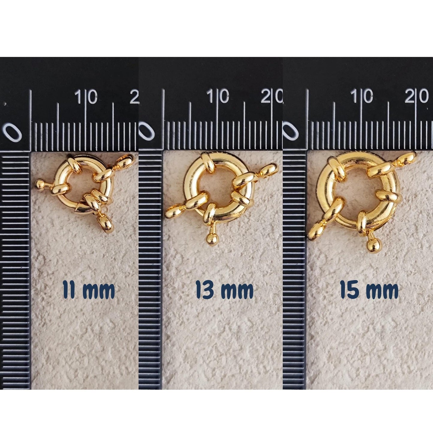 Sailor Clasp 18K Gold Filled Bolt Spring Clasp Carabiner Lock Connector Necklace Mariner Clasp Bold Double Loop Spring Necklace Clasp