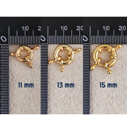 Sailor Clasp 18K Gold Filled Bolt Spring Clasp Carabiner Lock Connector Necklace Mariner Clasp Bold Double Loop Spring Necklace Clasp