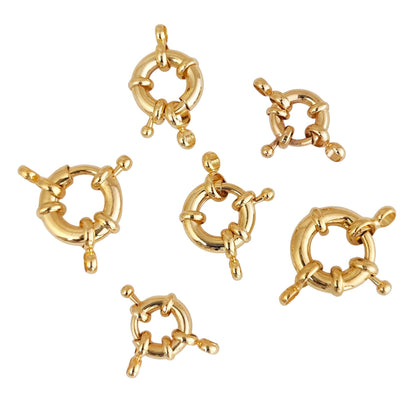 Sailor Clasp 18K Gold Filled Bolt Spring Clasp Carabiner Lock Connector Necklace Mariner Clasp Bold Double Loop Spring Necklace Clasp