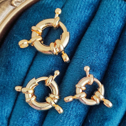 Sailor Clasp 18K Gold Filled Bolt Spring Clasp Carabiner Lock Connector Necklace Mariner Clasp Bold Double Loop Spring Necklace Clasp