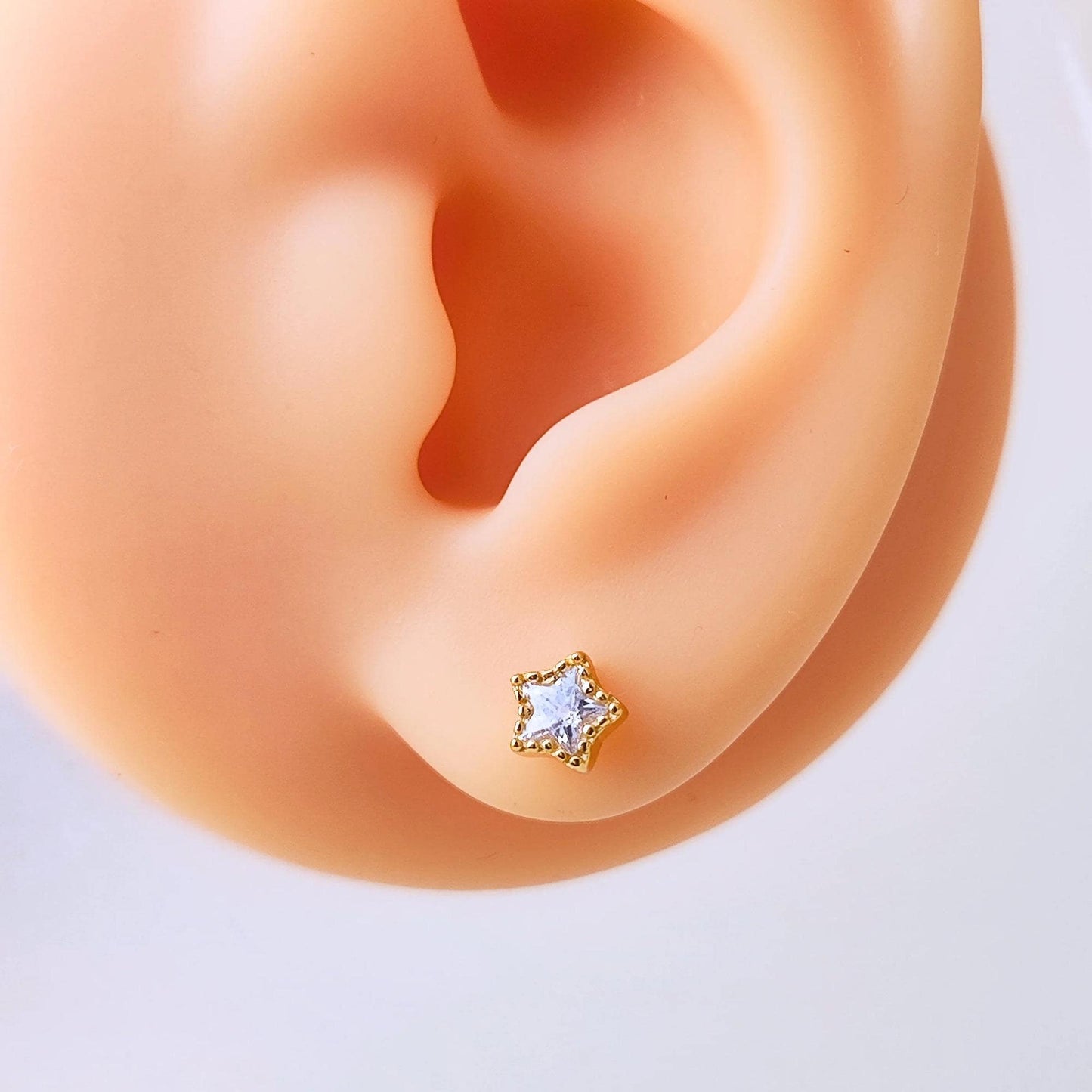925 Sterling Silver Crystal Star Stud Earrings Synthetic Crystal Stud Earrings Glass Stud Earrings Minimalist Earrings