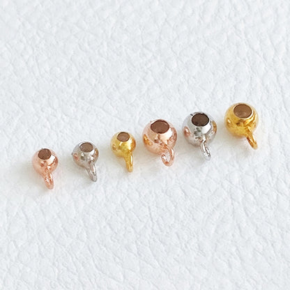 Sterling Silver Slider Stopper Clasp Bead with loop findings for adjustable Function on Dainty Necklace Bracelet Connecting Charm or Pendant