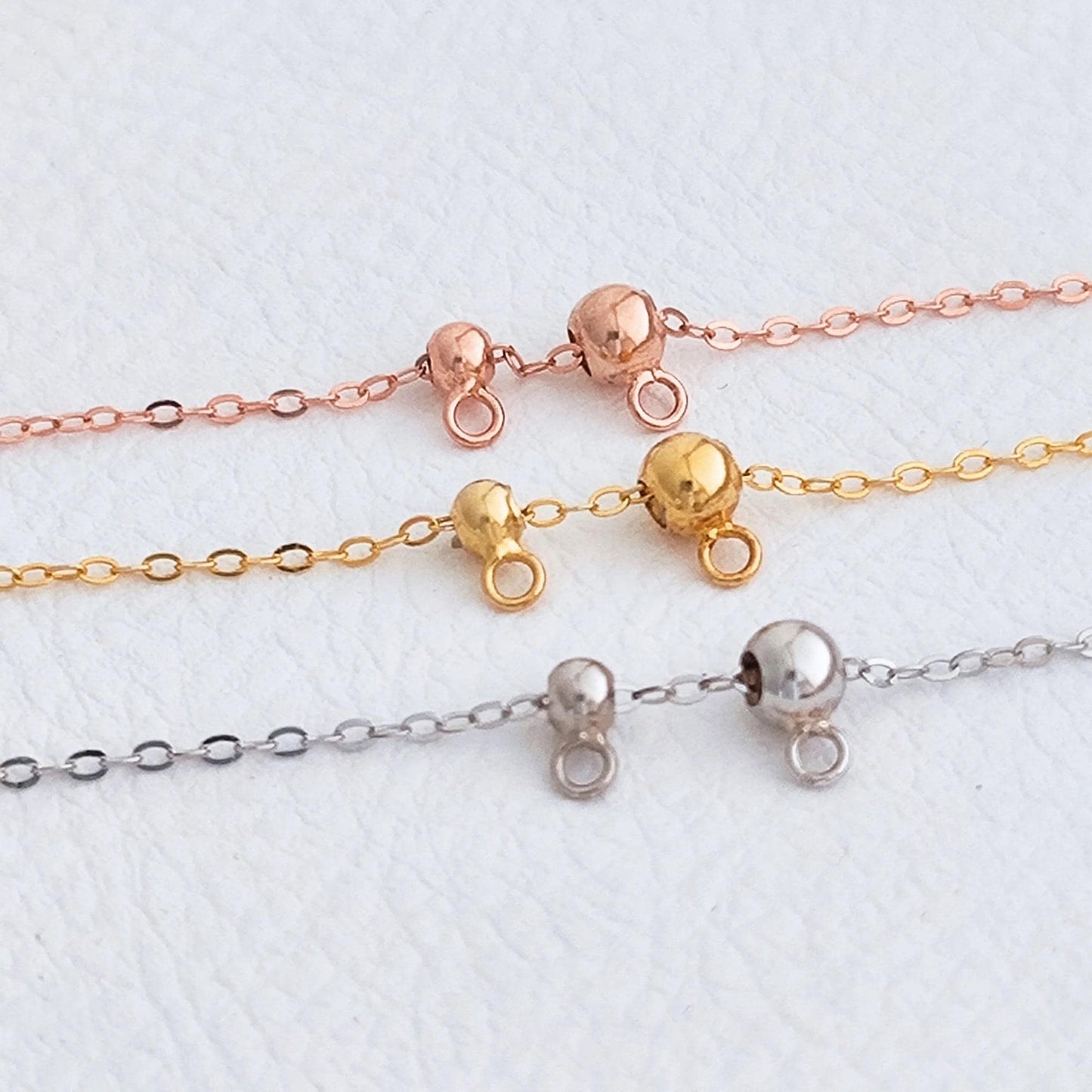 Sterling Silver Slider Stopper Clasp Bead with loop findings for adjustable Function on Dainty Necklace Bracelet Connecting Charm or Pendant