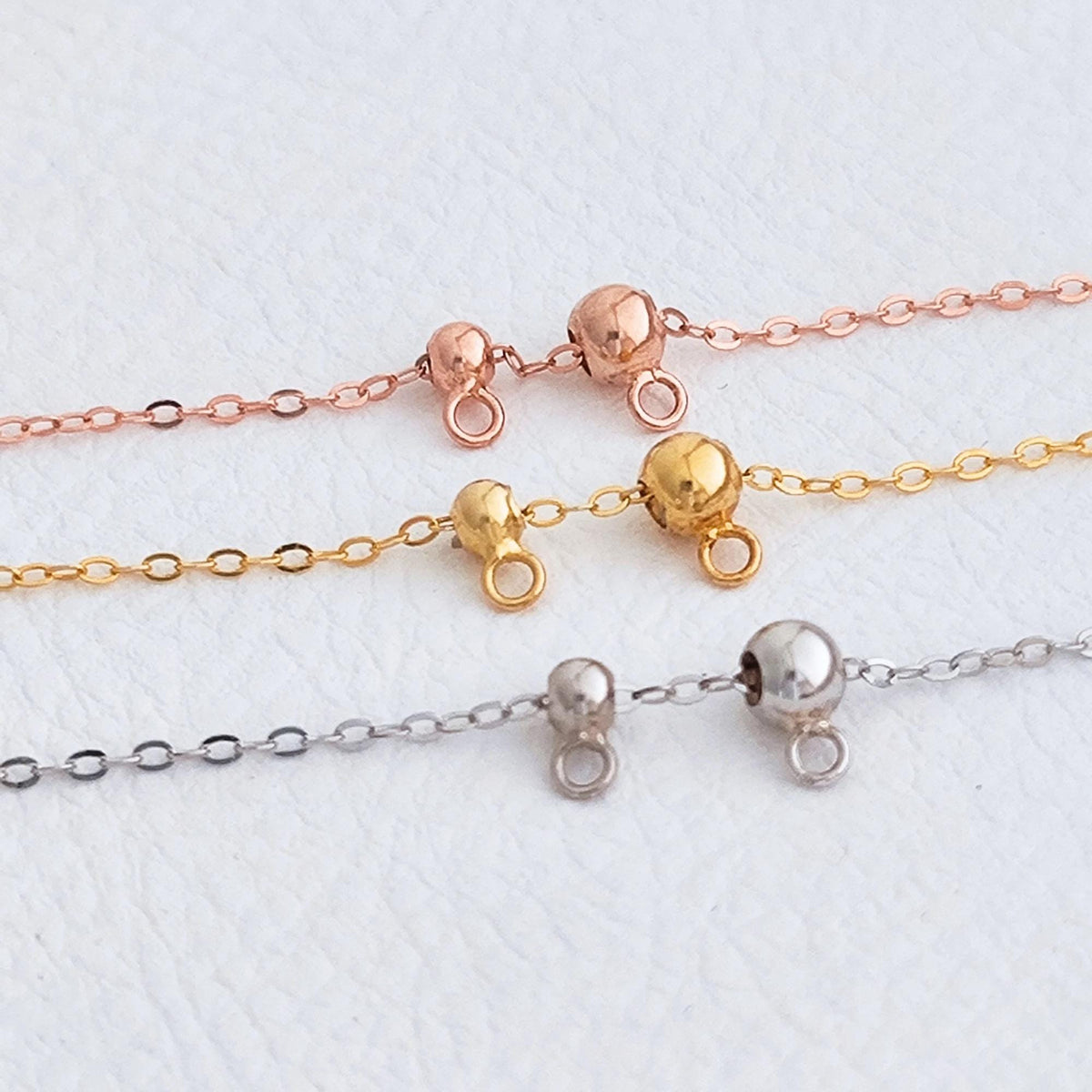 Sterling Silver Slider Stopper Clasp Bead with loop findings for adjustable Function on Dainty Necklace Bracelet Connecting Charm or Pendant