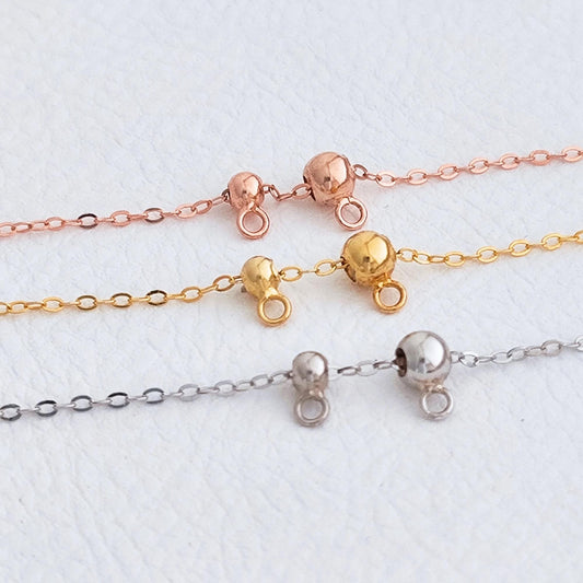Sterling Silver Slider Stopper Clasp Bead with loop findings for adjustable Function on Dainty Necklace Bracelet Connecting Charm or Pendant