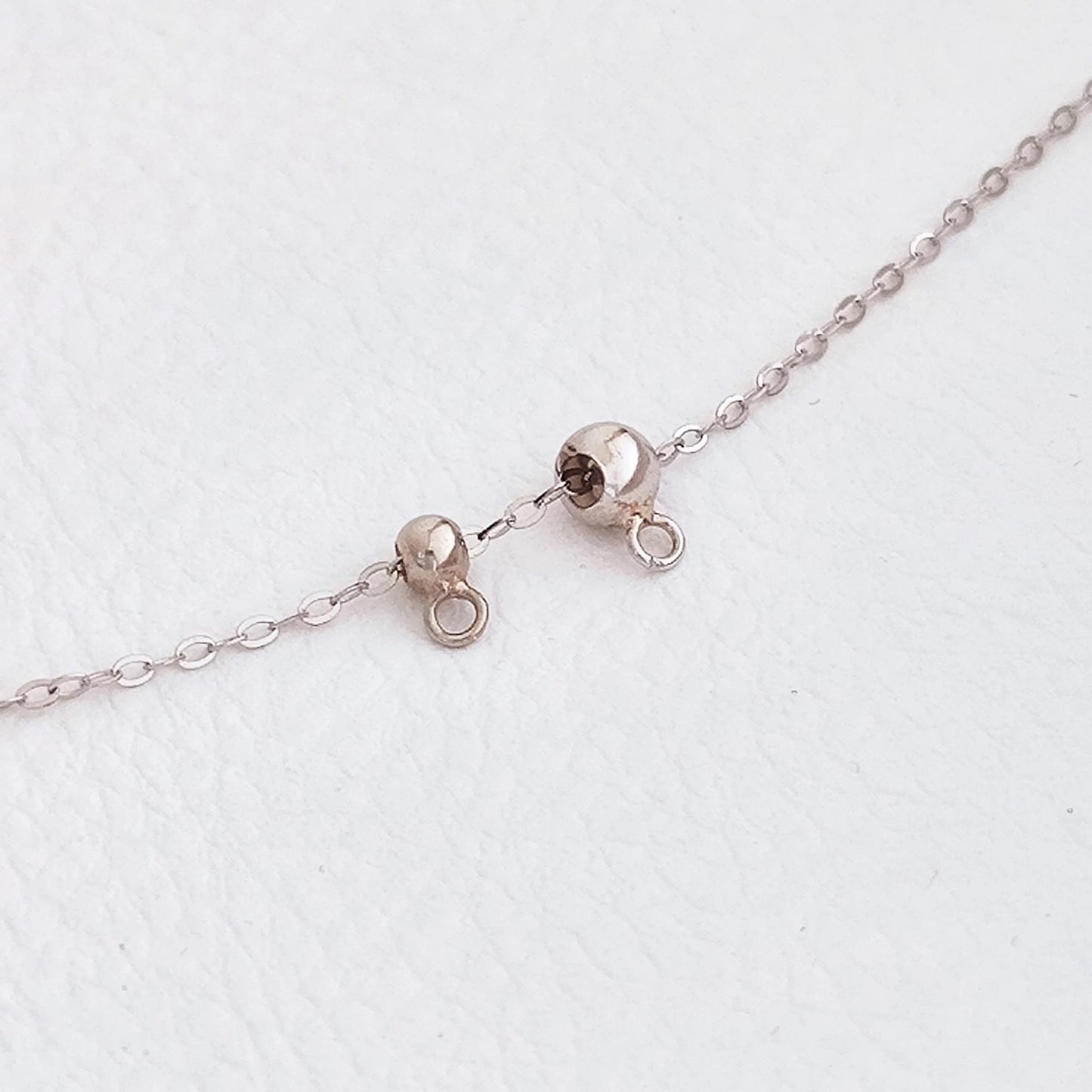 Sterling Silver Slider Stopper Clasp Bead with loop findings for adjustable Function on Dainty Necklace Bracelet Connecting Charm or Pendant