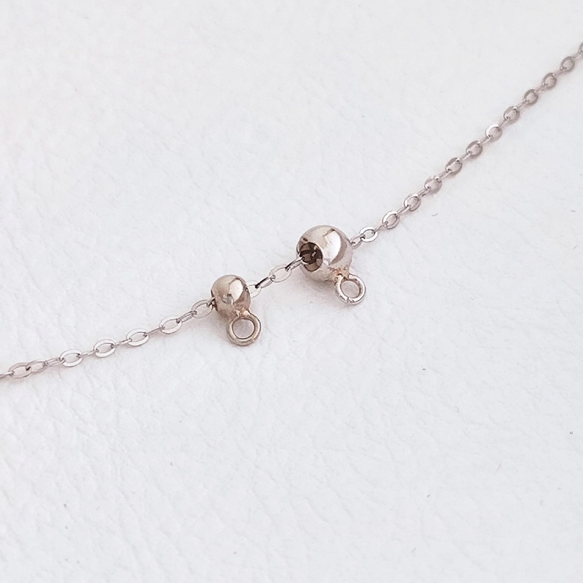 Sterling Silver Slider Stopper Clasp Bead with loop findings for adjustable Function on Dainty Necklace Bracelet Connecting Charm or Pendant