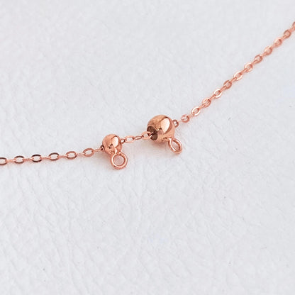 Sterling Silver Slider Stopper Clasp Bead with loop findings for adjustable Function on Dainty Necklace Bracelet Connecting Charm or Pendant