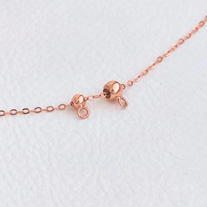 Sterling Silver Slider Stopper Clasp Bead with loop findings for adjustable Function on Dainty Necklace Bracelet Connecting Charm or Pendant