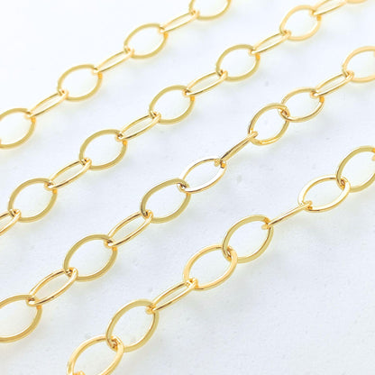14K Gold Filled Oval Chain 8mm x 11.5 mm Large Oval Cable Brass Chains Semi Finished Rolo Chunky Chain Paperclip Necklace Chains By Meter