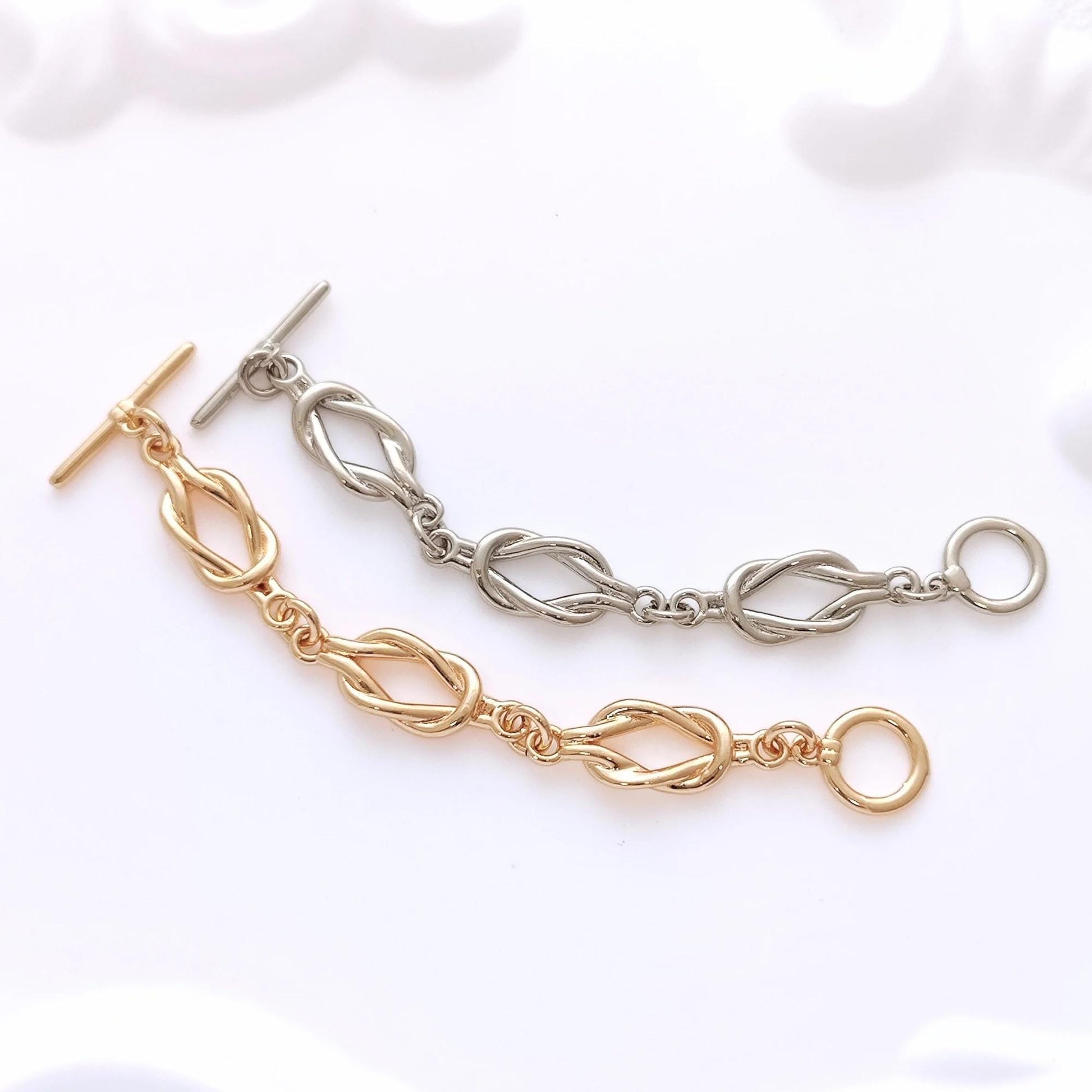14K Gold Filled Brass Extender Chain Infinity Knot Link Chain Semi Finished Chunky Chain Paperclip Chains with Toggle Clasp