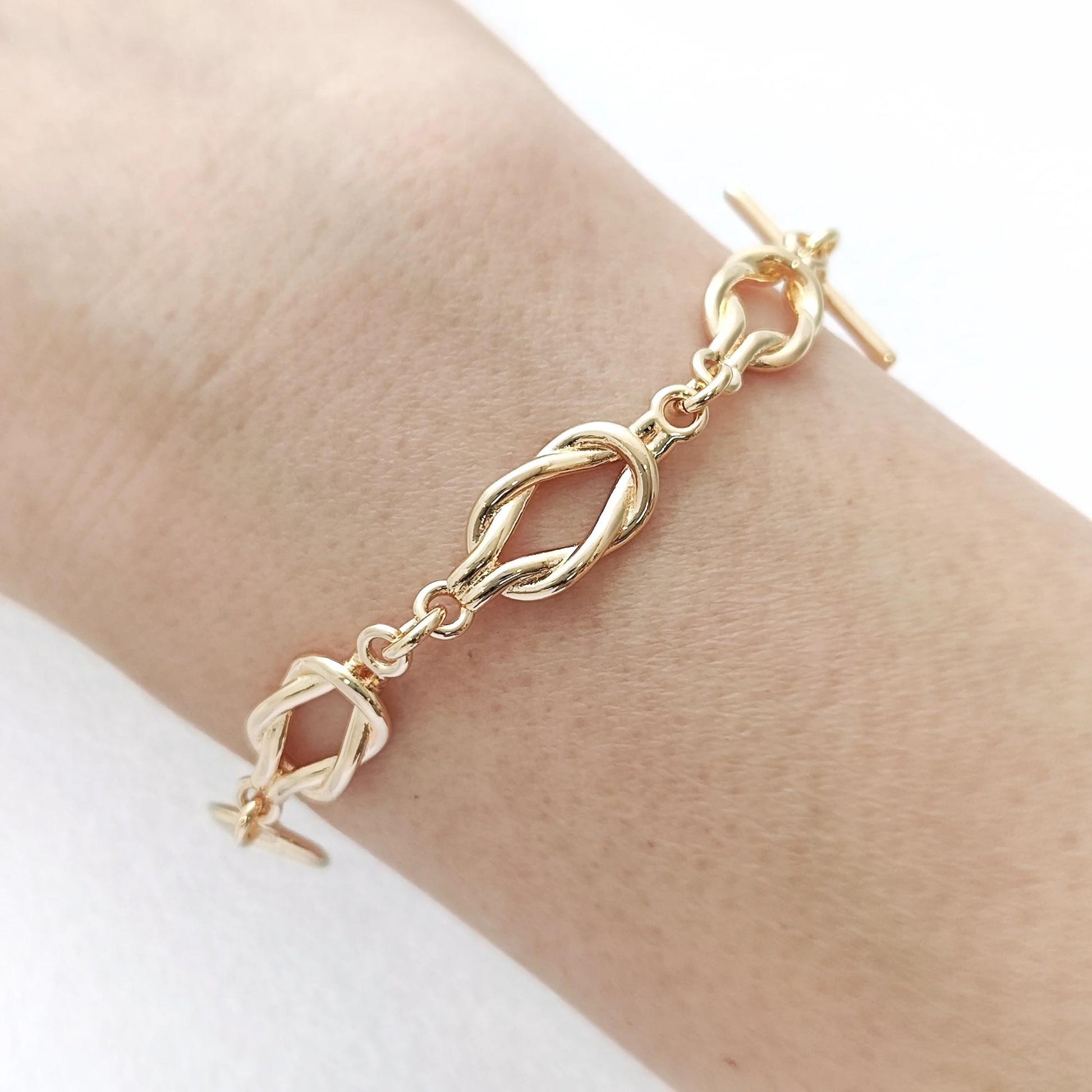 14K Gold Filled Brass Extender Chain Infinity Knot Link Chain Semi Finished Chunky Chain Paperclip Chains with Toggle Clasp